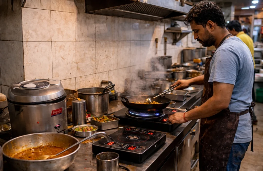 Induction cooktops and electric equipment being used amid the LPG Gas Crisis in Kolkata
