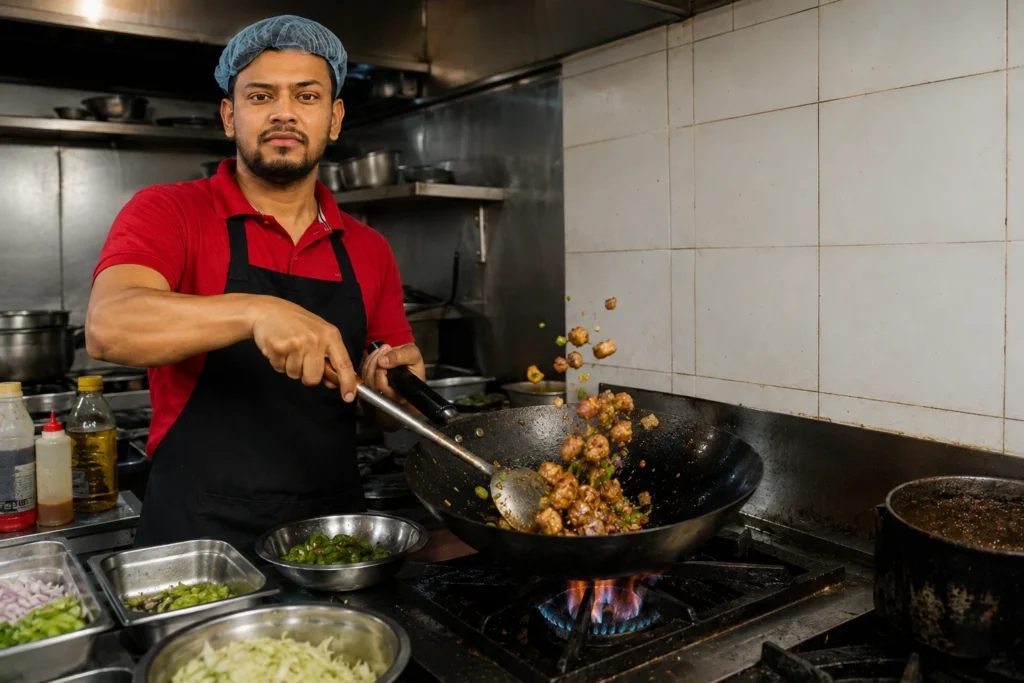 Wok hei — that smoky fire flavour you only get when the flame is maxed out. This is how The Red Palate cooks